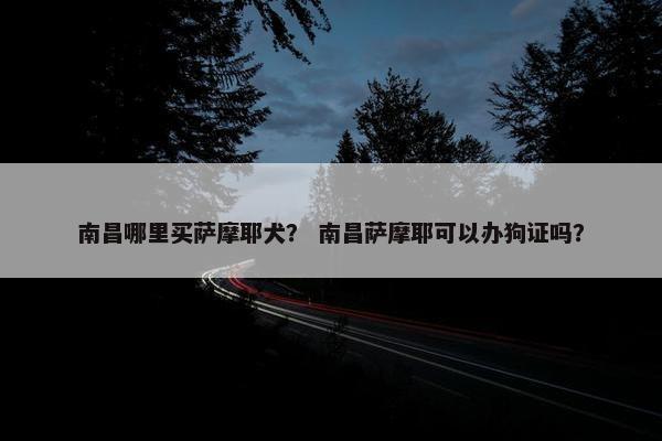 南昌哪里买萨摩耶犬？ 南昌萨摩耶可以办狗证吗？