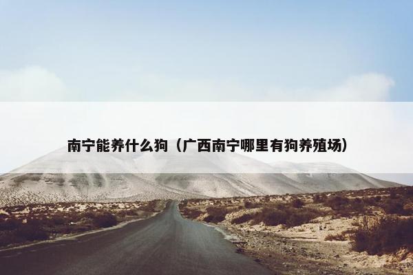 南宁能养什么狗（广西南宁哪里有狗养殖场）