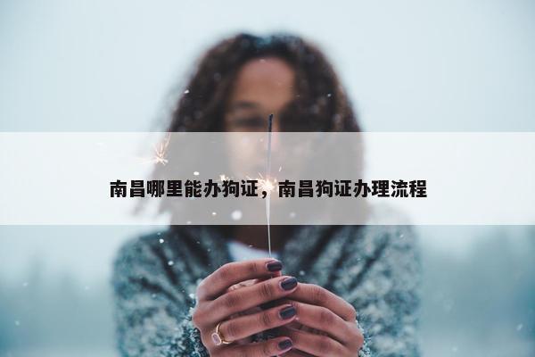 南昌哪里能办狗证，南昌狗证办理流程