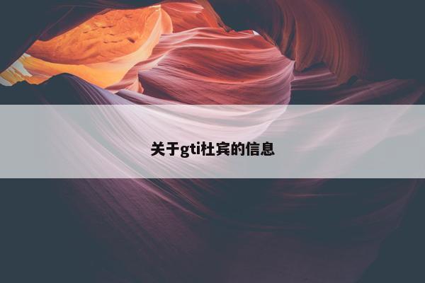 关于gti杜宾的信息