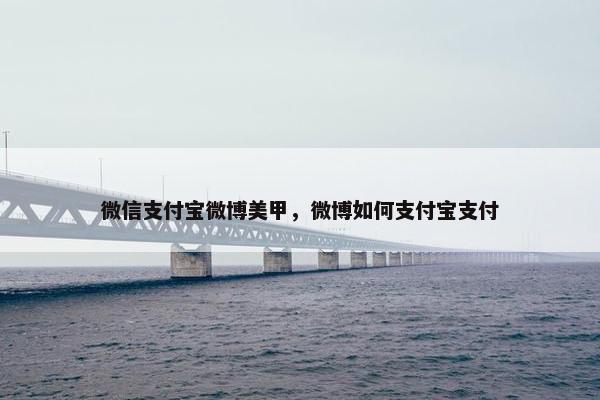 微信支付宝微博美甲，微博如何支付宝支付
