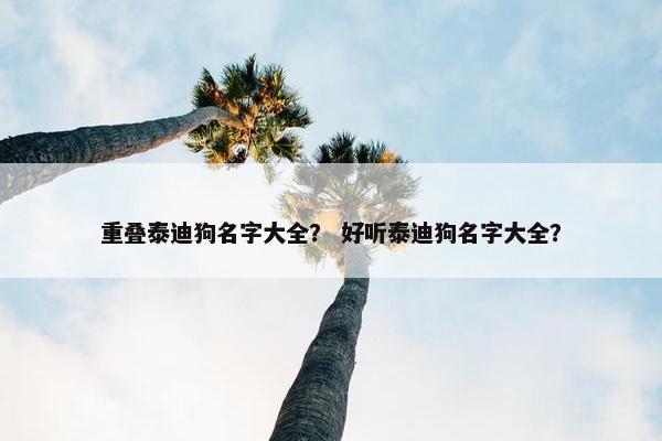 重叠泰迪狗名字大全？ 好听泰迪狗名字大全？