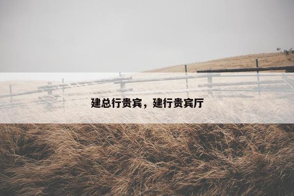 建总行贵宾，建行贵宾厅