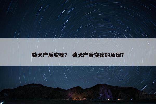 柴犬产后变瘦？ 柴犬产后变瘦的原因？