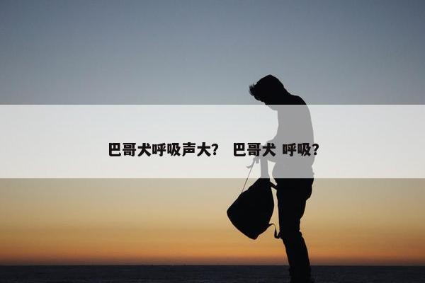 巴哥犬呼吸声大？ 巴哥犬 呼吸？