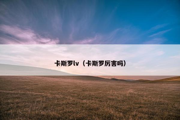 卡斯罗lv（卡斯罗厉害吗）