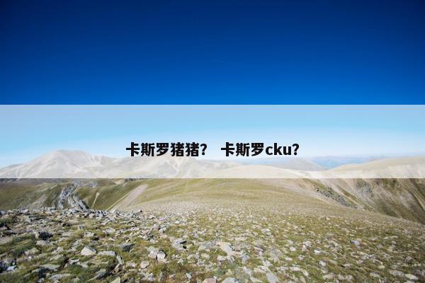 卡斯罗猪猪？ 卡斯罗cku？