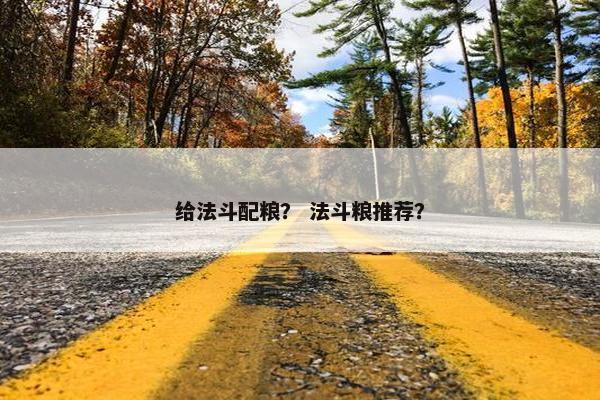 给法斗配粮？ 法斗粮推荐？