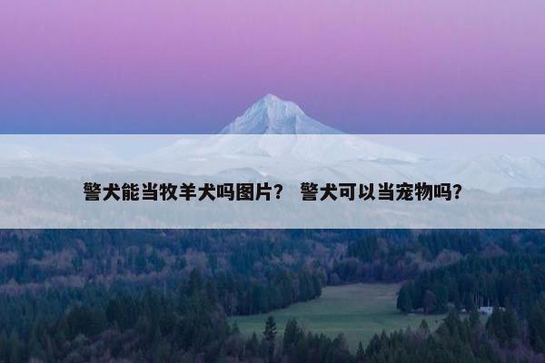 警犬能当牧羊犬吗图片？ 警犬可以当宠物吗？