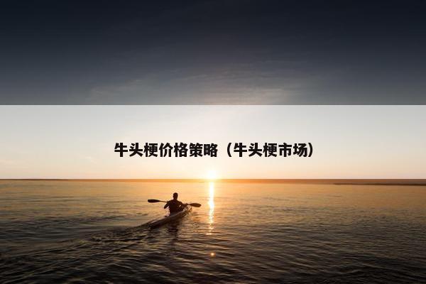 牛头梗价格策略（牛头梗市场）