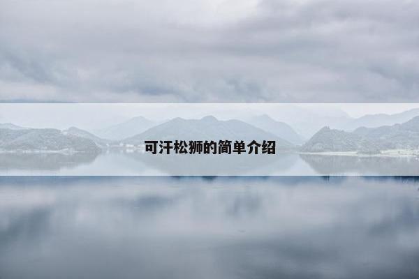 可汗松狮的简单介绍