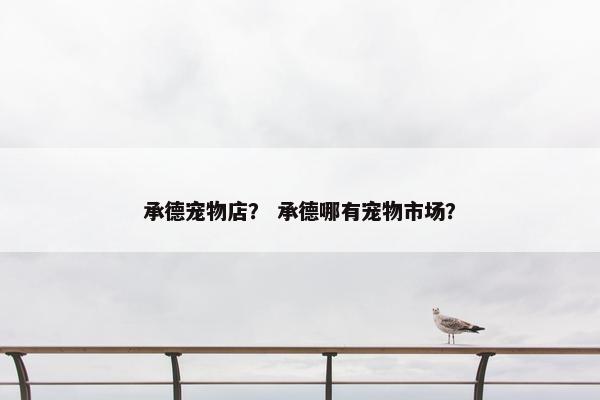 承德宠物店？ 承德哪有宠物市场？