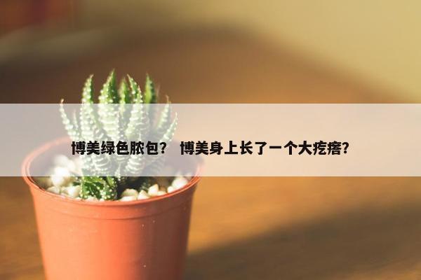 博美绿色脓包？ 博美身上长了一个大疙瘩？