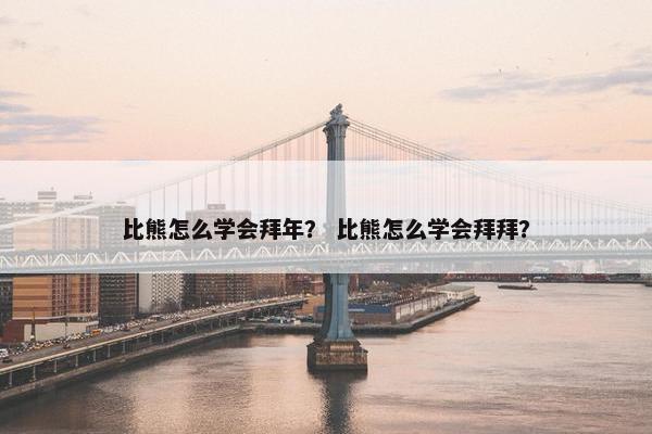 比熊怎么学会拜年？ 比熊怎么学会拜拜？