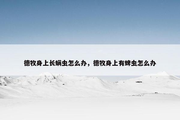 德牧身上长螨虫怎么办，德牧身上有蜱虫怎么办