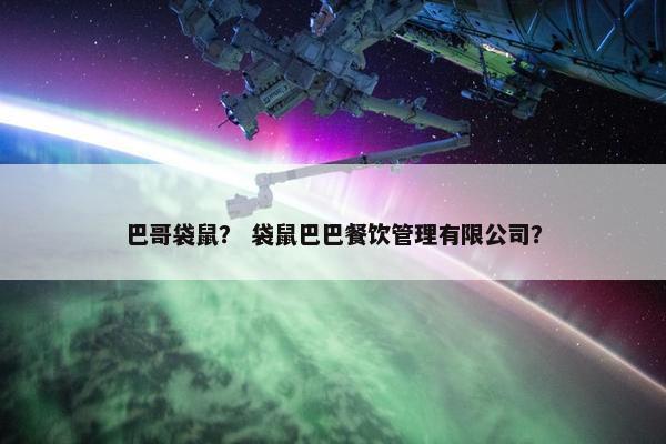 巴哥袋鼠？ 袋鼠巴巴餐饮管理有限公司？