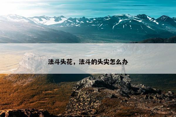 法斗头花，法斗的头尖怎么办