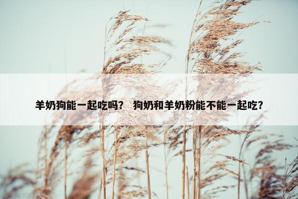 羊奶狗能一起吃吗？ 狗奶和羊奶粉能不能一起吃？