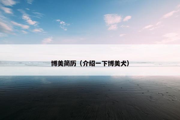 博美简历（介绍一下博美犬）