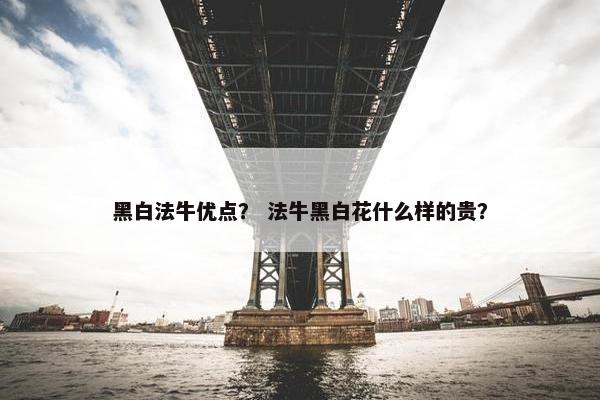 黑白法牛优点？ 法牛黑白花什么样的贵？