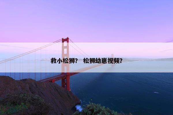 救小松狮？ 松狮幼崽视频？