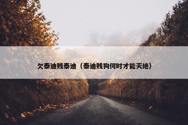 欠泰迪贱泰迪（泰迪贱狗何时才能灭绝）