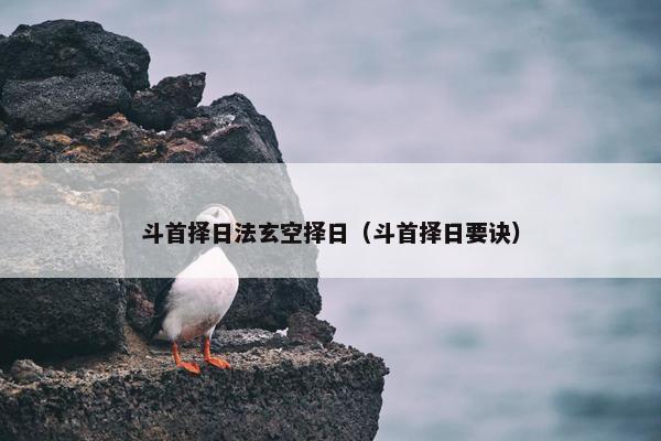 斗首择日法玄空择日（斗首择日要诀）