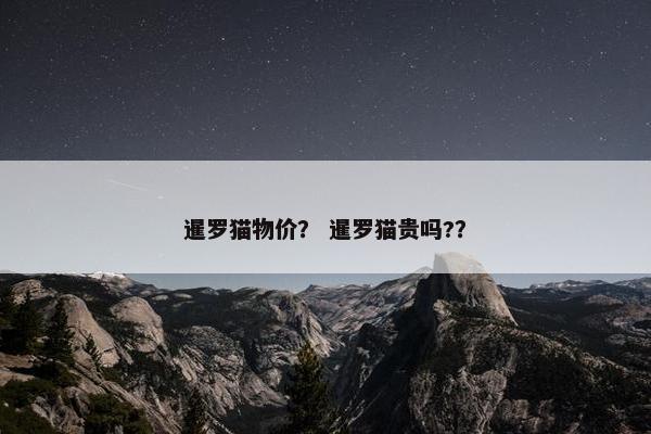 暹罗猫物价？ 暹罗猫贵吗?？