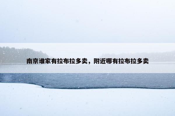 南京谁家有拉布拉多卖，附近哪有拉布拉多卖