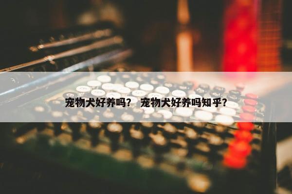 宠物犬好养吗？ 宠物犬好养吗知乎？