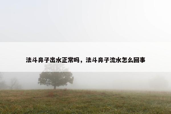 法斗鼻子出水正常吗，法斗鼻子流水怎么回事