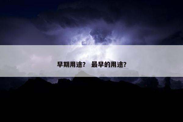 早期用途？ 最早的用途？
