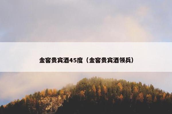 金窖贵宾酒45度（金窖贵宾酒领兵）
