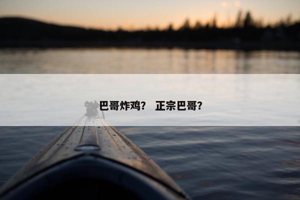 巴哥炸鸡？ 正宗巴哥？