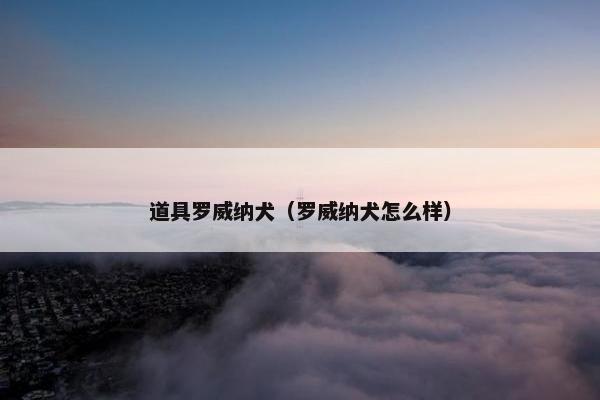 道具罗威纳犬（罗威纳犬怎么样）