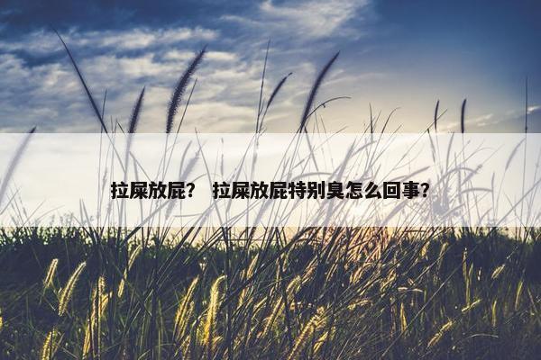 拉屎放屁？ 拉屎放屁特别臭怎么回事？