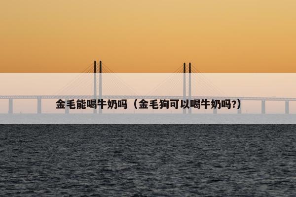 金毛能喝牛奶吗（金毛狗可以喝牛奶吗?）