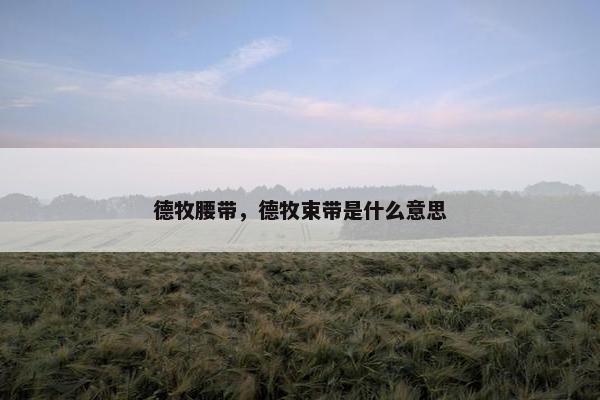 德牧腰带，德牧束带是什么意思