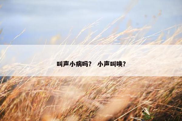 叫声小病吗？ 小声叫唤？