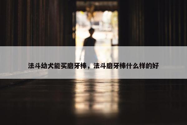 法斗幼犬能买磨牙棒，法斗磨牙棒什么样的好