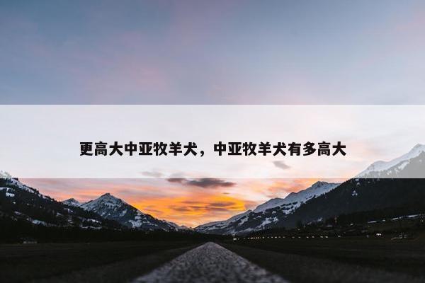 更高大中亚牧羊犬，中亚牧羊犬有多高大