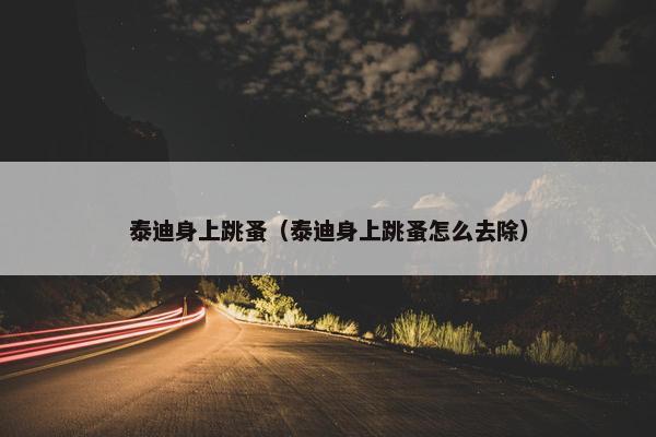 泰迪身上跳蚤（泰迪身上跳蚤怎么去除）