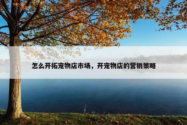 怎么开拓宠物店市场，开宠物店的营销策略