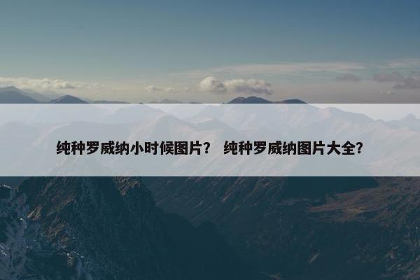 纯种罗威纳小时候图片？ 纯种罗威纳图片大全？