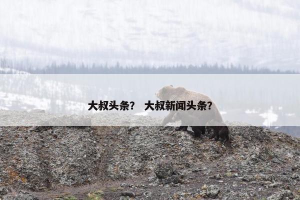 大叔头条？ 大叔新闻头条？