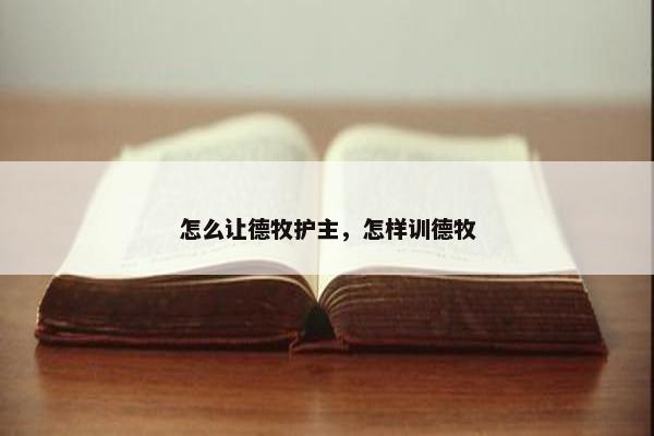 怎么让德牧护主，怎样训德牧