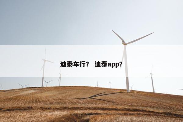 迪泰车行？ 迪泰app？