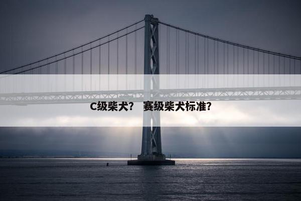 C级柴犬？ 赛级柴犬标准？