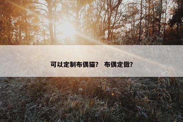 可以定制布偶猫？ 布偶定做？