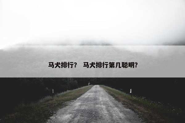 马犬排行？ 马犬排行第几聪明？